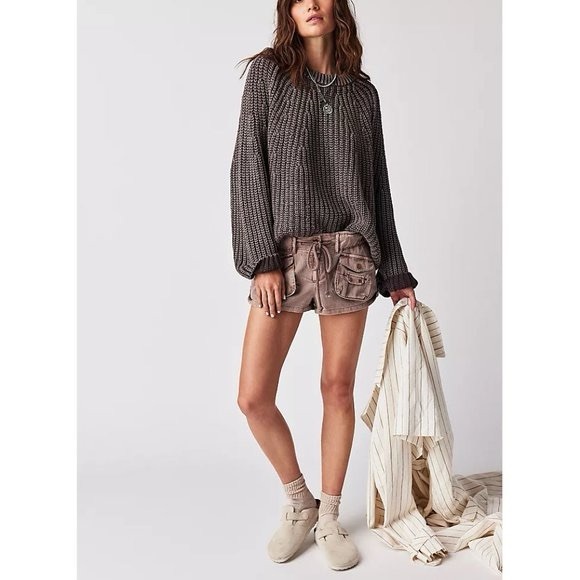 𝓯𝓹 Free People ~ Take Me Home Cotton Sweater in 🍒 Cherry - Picture 13 of 15